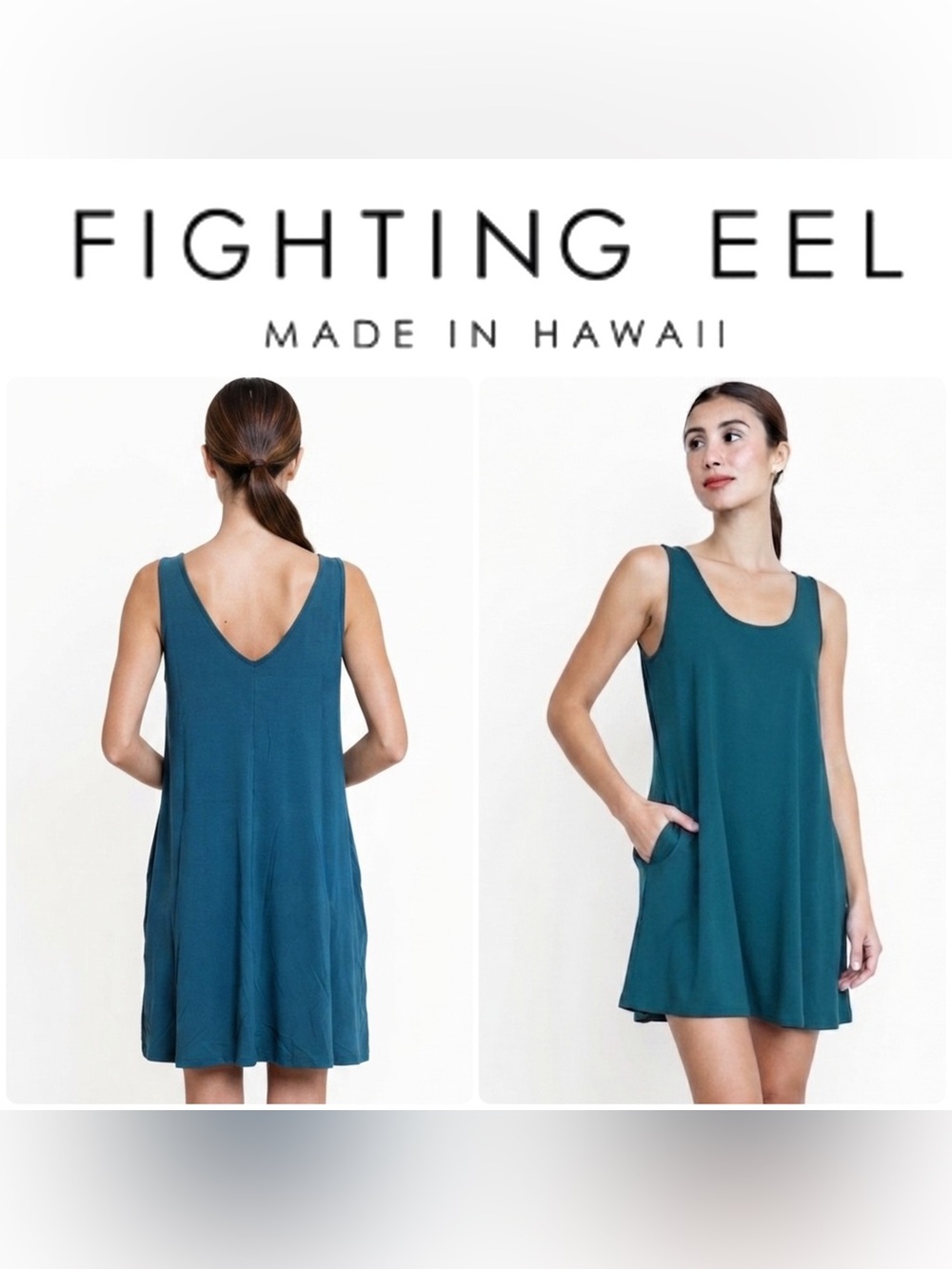 Fighting Eel Hawaii ✨ FE BASICS • Dress Ari • Dark Teal • MEDIUM